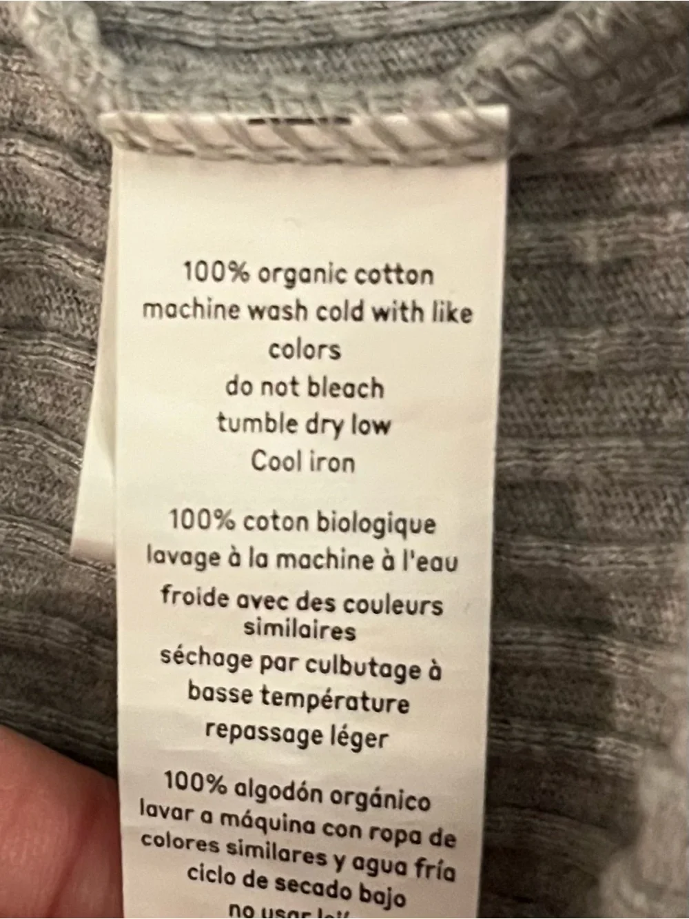 monica + andy Baby Ribbed Tiny Pizza Footed One-Piece Pajama in Gray 0-3 Months